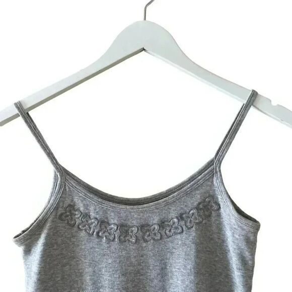 Banana Republic Gray Solid Embroidered Soft Essential Basic Camisole SZ M # 1603 - Picture 2 of 13